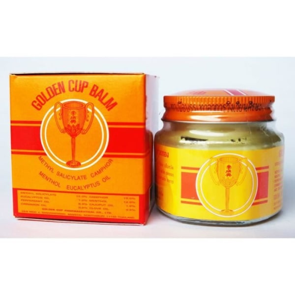 Golden Cup massagebalsam 50g - Muskelvärk - Sällsynt produkt från Thailand