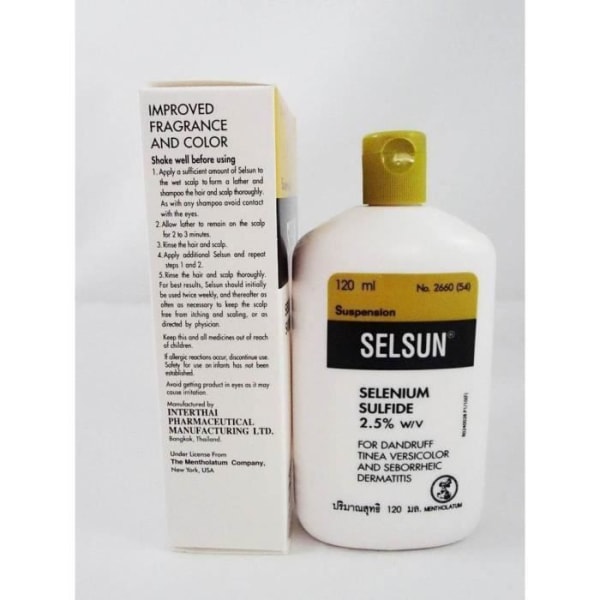 120ml Selsun Sulfide 2,5% Mjällschampo Svampdermatit | Anti-mjäll | Mot håravfall
