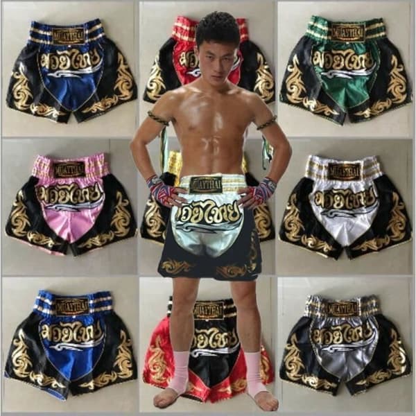 Shorts til bokse - Traditionel THAI - Muay Thai - 100% Satin Polyester - Størrelser til børn og voksne Rosa XL