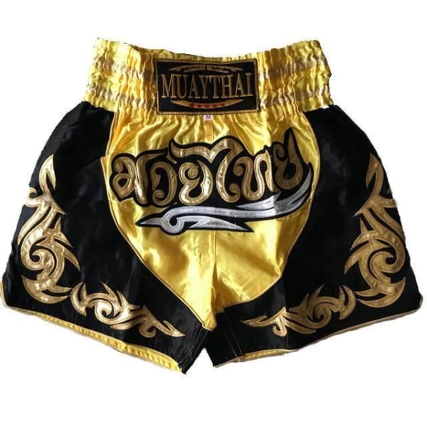 Shorts Traditionell THAI Boxning Kickboxning Special Muay Thai MMA | Gyllene | Barn och vuxenstorlekar | Thailand Gul XS