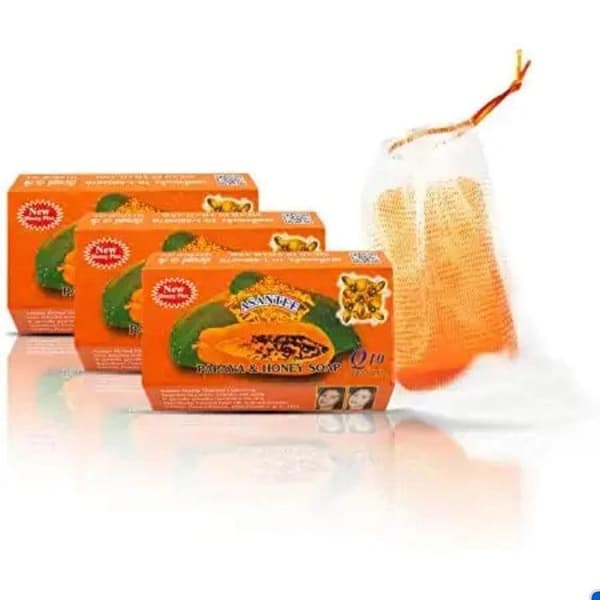 3 x Papaya Asantee Parfumerad Tvål – 135 g – Blandad Användning