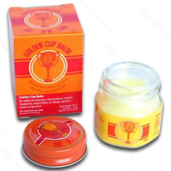 Golden Cup massagebalsam 50g - Muskelvärk - Sällsynt produkt från Thailand