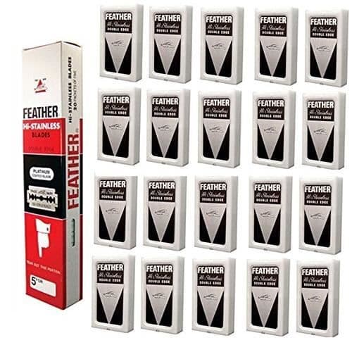 Rakblad - FEATHER - Hi - Rostfritt stål - Platinumbeläggning - 100 blad Grå