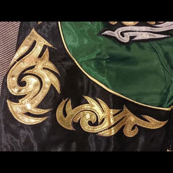 Shorts til boksning - Traditionel THAI - Grøn - Størrelser til børn og voksne - 100% satin polyester Grön XXL