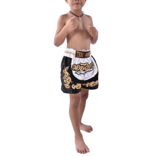 Traditionella barnshorts THAI Boxning Kickboxning Special Muay Thai MMA | Färg Vit | Storlek Barn 7-10 ÅR | Thailand Vit XS