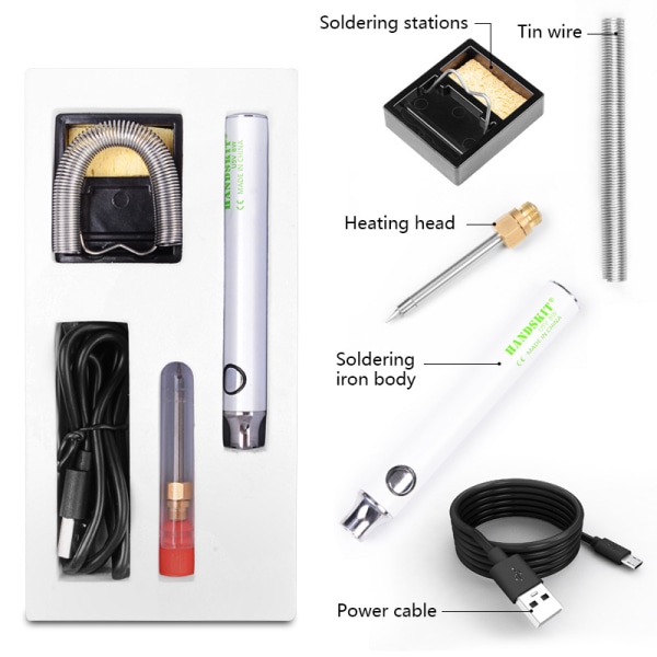 Lödkolvsats, trådlös laddning av set, minilödpenna, bärbart USB lödverktyg, gör-det-själv-reparation Sunmostar