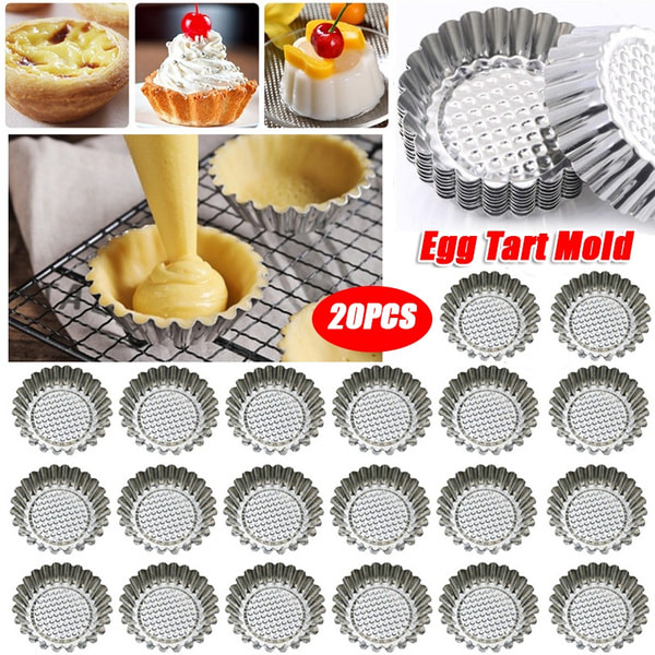 20 ST Form Återanvändbar form Muffinsformar i aluminium Molds Diameter 9,5 cm Betterlifefg