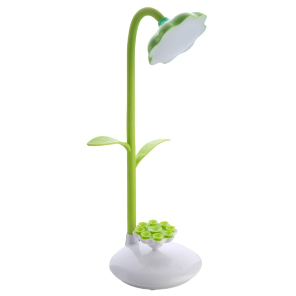 LED-bordslampa för barn, sänglampa med flexibel läslampa Touch Sensor, via USB uppladdningsbar och 360° roterande telefonhållare (grön) Sunmostar