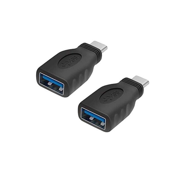 USB C till USB -adapter (2-pack), USB C till USB 3.0-adapter, USB till USB C, Thunderbolt 3 till USB honadapter OTG (SVART)