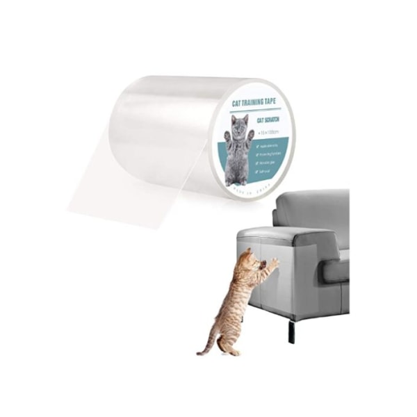 Cat Sofa Protection, 15 x 100 CM Transparenta möbelskydd mot katter anti-scratch för kattmöbler,T-Audace