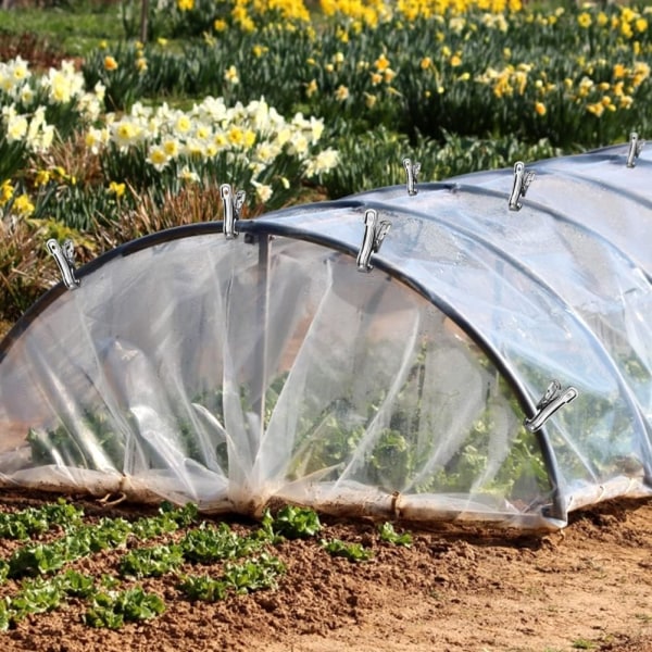 20-pack växthusklämma - trädgårdsklämmor i rostfritt stål, växtklämmor, växtstöd, klädnypor, 5,5 cm Sunmostar