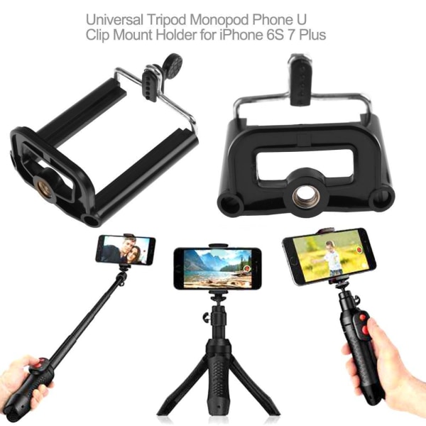 Mobiltelefonhållare Stativ Universal Telefonklämma Fästehållare Kamerastativställ Selfie Stick Monopodställ för Smartphone Sunmostar