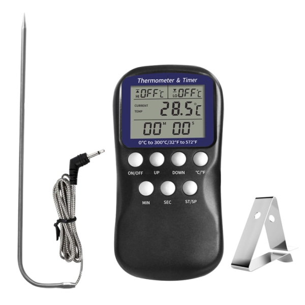Digital mattermometer Kabelansluten BBQ Grill Köttugn Elektronisk termometer med stor LCD-skärm Matlagningstermometer Grillverktyg Sunmostar