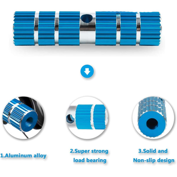 Cykelpinnar AluminiumlegeringBakstolar Stativ Vila Anti-Slip Stunt Pedal (blå, 1 par)