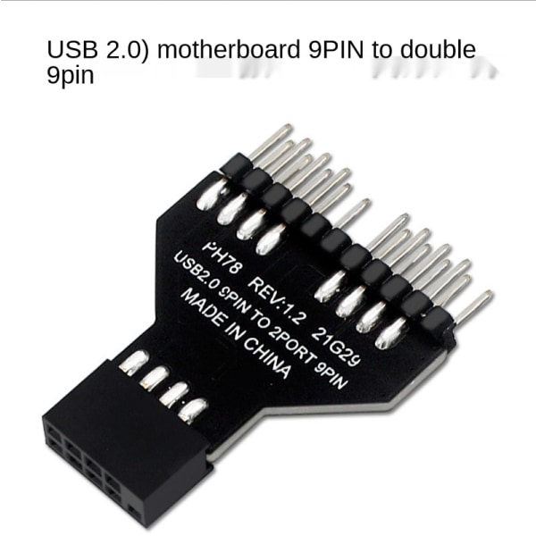 USB 2.0-kontakter för Rgb Usb2.0 9pin Interface Splitter Datoradapter Betterlifefg
