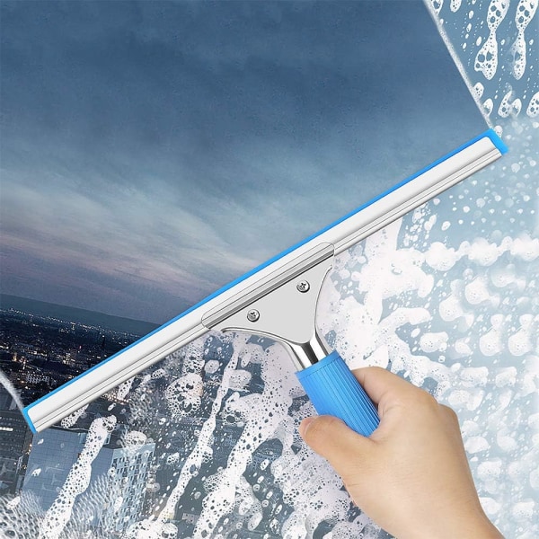 Fönsterrengöringssats Fönsterskrapa och duschskrapa av mikrofiberduk med gummiläpp Fönsterrengöringsverktygsskrapa 35 cm Sunmostar