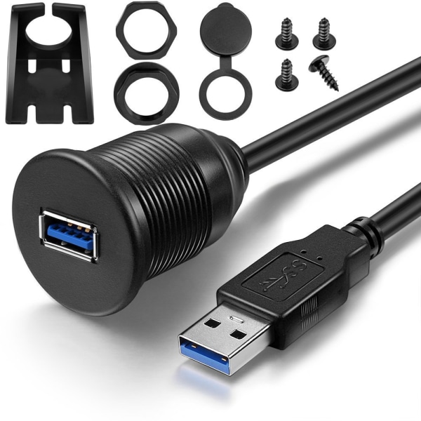 Dubbel USB kabel för instrumentbräda 1 meter
