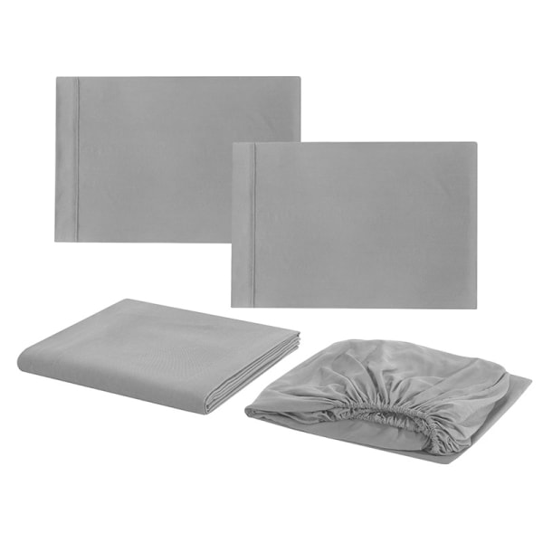 Lakan - Signature Collection Sängkläder och örngott - Ultramjuka, coola lakan - Skrynkelbeständiga, bleknings- och fläckbeständiga - Set med 4 (grå)