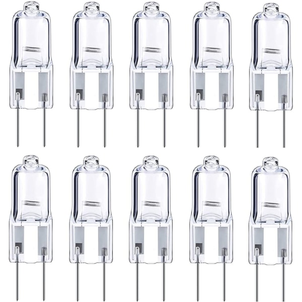 G4 halogenlampor 12v 10W glödlampa, varmvit, paket med 10 st