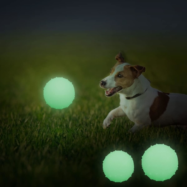 Hundboll, 3 st Glow in Dark Elastic Ball, Oförstörbar Hundboll, Hundbollleksak, Naturgummibollar, Gummiboll, Versailles