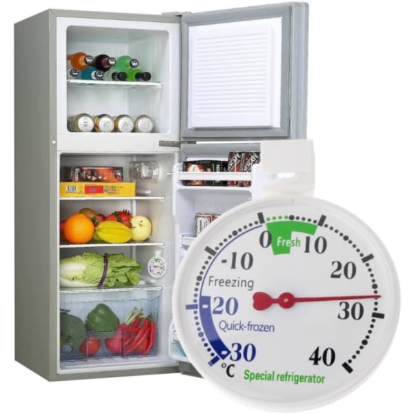 Kylskåpstermometrar Stor urtavla frystermometer för frys Kylskåp kylare, krokar eller stående termometrar