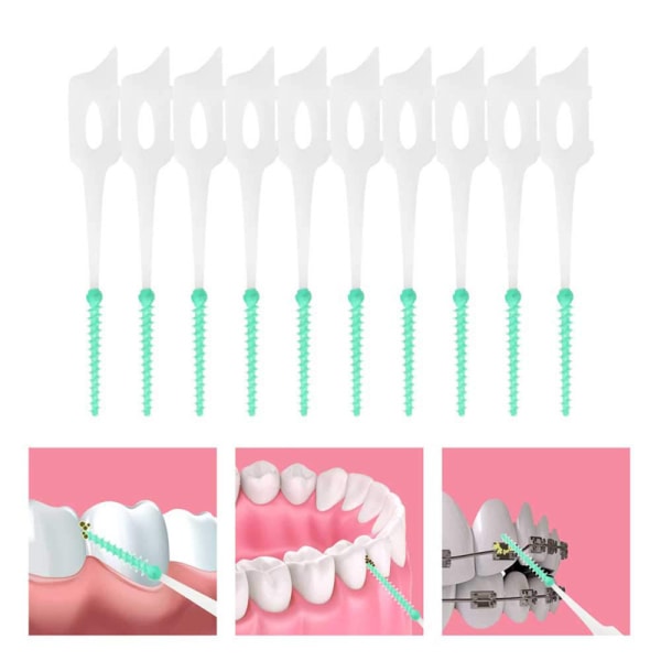 20 stycken interdentalborstar Tandtråd väljer tandpetare mellan tänderna Tandtrådsborste Muntandhygien Ortodontisk trådrengöringsverktyg