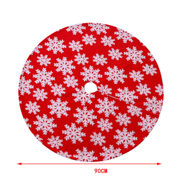 Juljacquard Snowflake Tree Skirt Plysch julgransbottenförkläde Holiday Party Dekoration Supplies, Red Betterlifefg Sunmostar