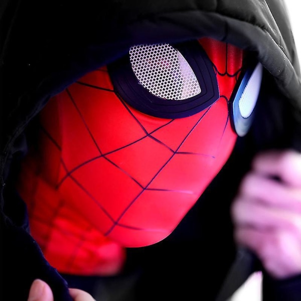 Betterlifefg-Iron Spider-Man Mask Huvudbonader Cosplay Scenrekvisita - Barn, Red Sunmostar