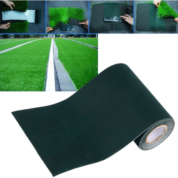 Syntetisk gräsmatta, PVC, 15 x 500 cm, Grön