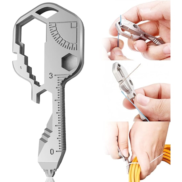 Multifunktionsnyckelverktyg | Exteriör nyckelverktyg | 24 i 1 flasköppnare i rostfritt stål | Mini bärbar nyckel | Används för Sunmostar-verktyg