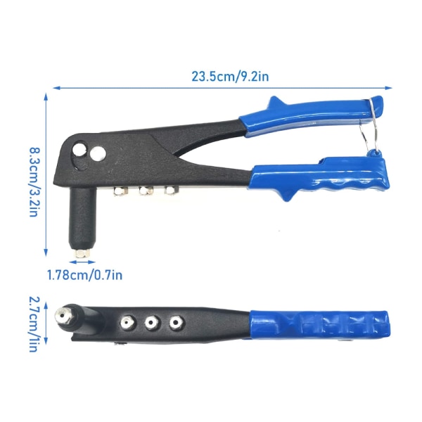 Manuell nitpistol med fyra styrmunstycken, perfekt verktyg för hemreparationer, blå Sunmostar