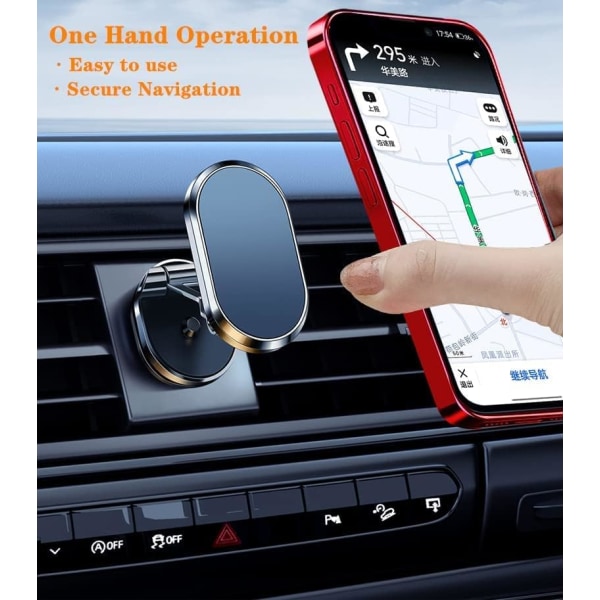 Legeringsvikbar magnetisk biltelefonhållare, magnetisk telefonhållare för bil, 720° roterbar universal magnetisk mobiltelefonhållare