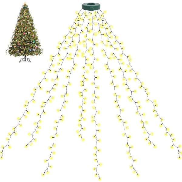 280 LED Light Garland för julgran, 2m x 8 (1,5-2,8m gran) - Varmvit Sunmostar