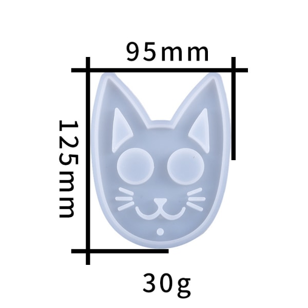 Betterlifefg-DIY handgjord form kattform nyckelring form kreativ katthuvudspegel kristall dropplim dekoration, 125*95mm
