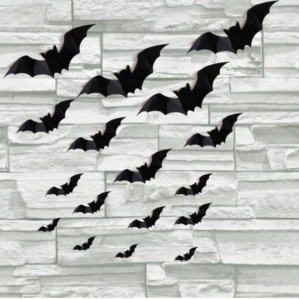 Fladdermus väggdekaler, Bat Attack Sticker Dekal Halloween dekoration fönster Sunmostar