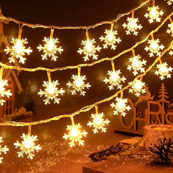 Julljus, julslingor 6M 40LED varmvita, ljusslingor för utomhus och inomhus Sunmostar