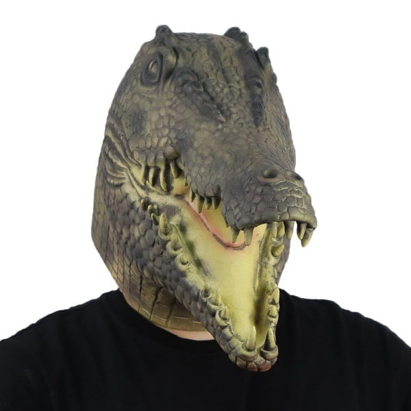Alligator Alligator Head Mask Latex Animal Mask Maskerad Halloween Vuxen kostym Karneval Mask Sunmostar