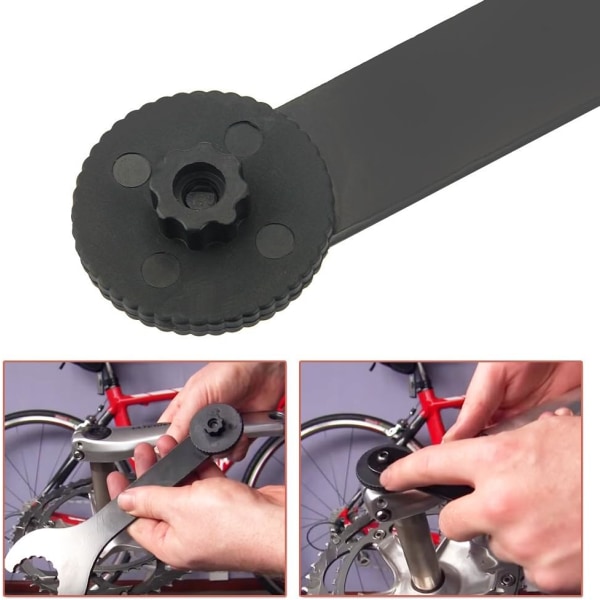 Cykel Vevsatsnyckel Kolstål Bottenfästesnyckel för Shimano Hollowtech 22cm MTB Reparationssats (svart) Fonepro Sunmostar