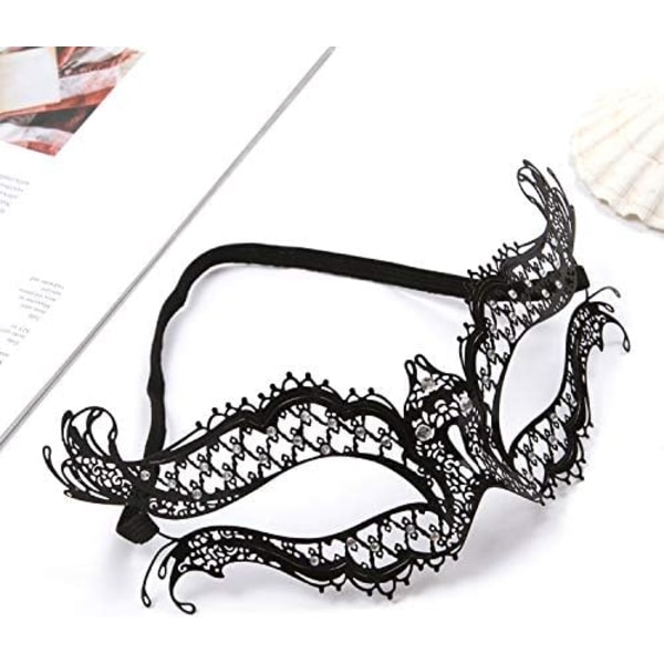 Maskeradmask för kvinnor Ultralätt metallmask glänsande metall strass venetiansk vacker festkvällsbalsmask. Sunmostar
