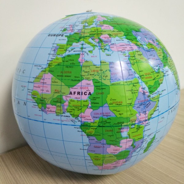 Uppblåsbar World Globe Earth Map Ball Utbildningsmaterial Earth Ocean Kids Lärande Geografi Leksakstillbehör