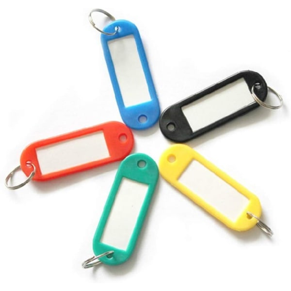 Pulabo Återanvändbara plastnyckelbrickor med nyckelring för bagage namnkort för husdjur Biletikett 5 st Vackert