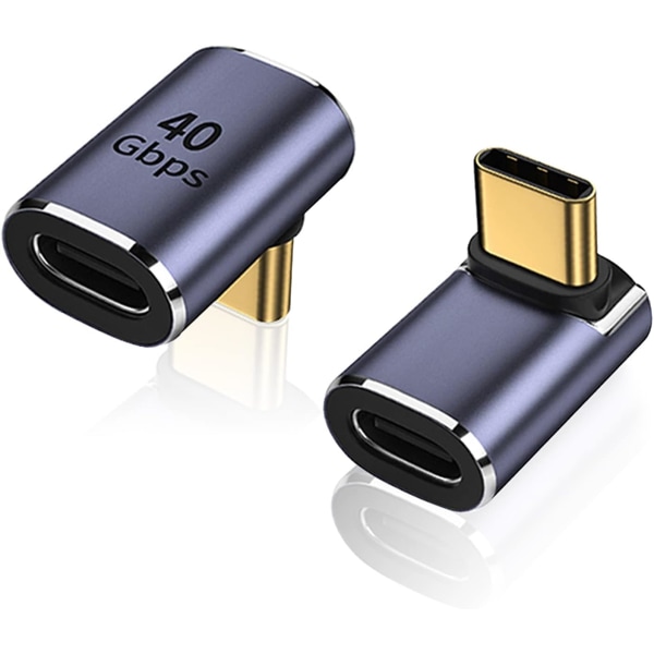 90 graders rätvinkel USB-C hane till USB-C honadapter, 3 pack upp och ner 90 graders typ-C adapterförlängare