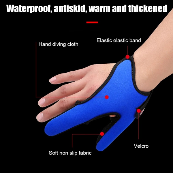Fiskehandskar Protector Two Finger Anti-cut Anti Halk Fiskeredskap Handskar Finger Casting Glove Fisketillbehör,blå Betterlifefg