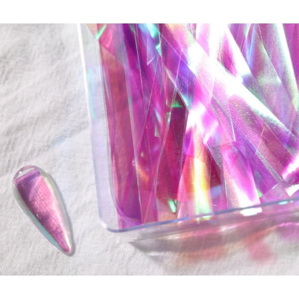 5 färger Gradient Aurora glaspapper spikklistermärke, reflekterande spegeldesign trasigt glas randigt papper spikdekaler 3D trasigt glas Sunmostar