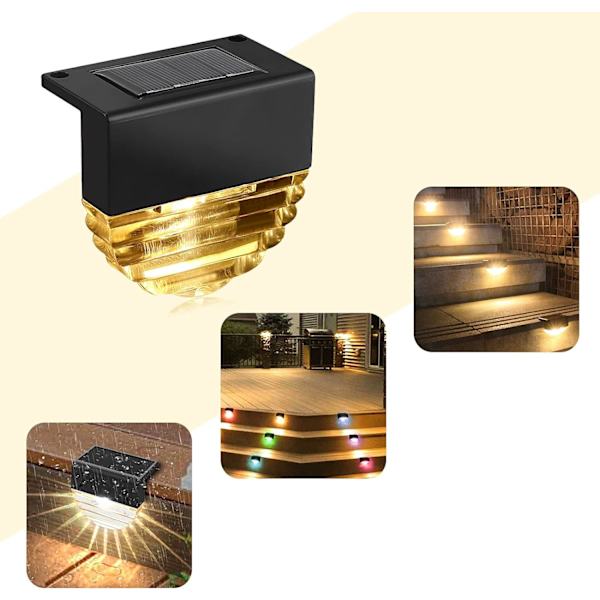 Solar Step Light, 4st Solar Step Lights IP68 Vattentät med automatisk