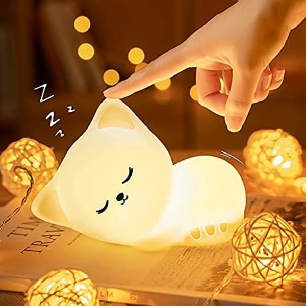 Veilleuse Enfant Chat, Veilleuse Bébé,Veilleuse Bebe Enfant Rechargeable,Veilleuse Bébé LED Portable Fille Adulte Garcon,Veilleuse Tactile S Sunmostar