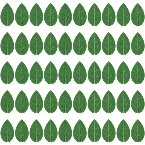 Växtklämma Klätterfäste Växtfäste Självhäftande fyrkantigt fästklämma 50 stycken（grön） Sunmostar