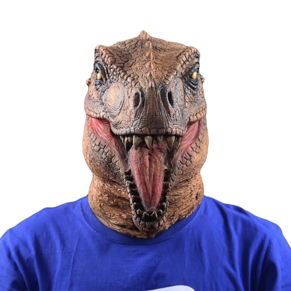 Dinosauriemask T-Rex Head Latex Realistisk Helhuvudmask för djur Halloween Masquerade Carnival Cosplay Sunmostar