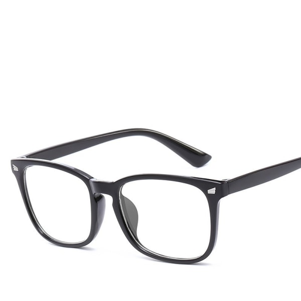 Anti-blåljusglasögon - Fashion Square Fake-glasögon, UV-block datorspelsglasögon, antiblåljusglasögon för kvinnor/män, svart