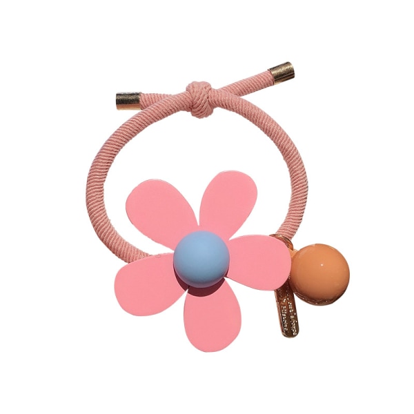 2 bitar av Candy Color Flower Pannband, flickaktigt träblommigt hårrep Nät Röd Sen Department Gummiband hårslips, rosa och blå Betterlifefg